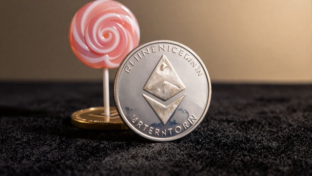 Silberne Ethereum M&uuml;nze symbolisiert ETH Einzahlung im Iris Casino